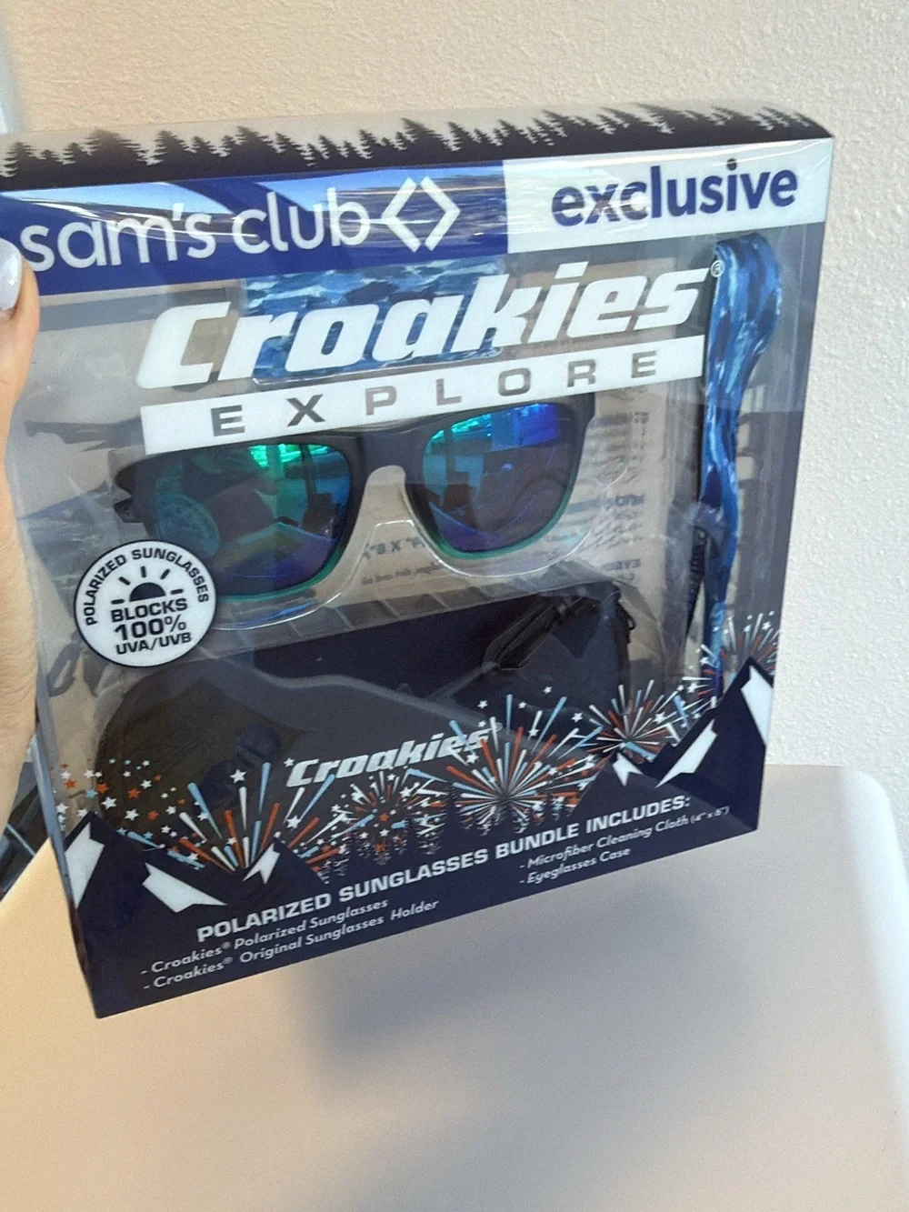Explore Polarized Sunglasses Bundle - Blue Frame with Green Mirrored Lenses